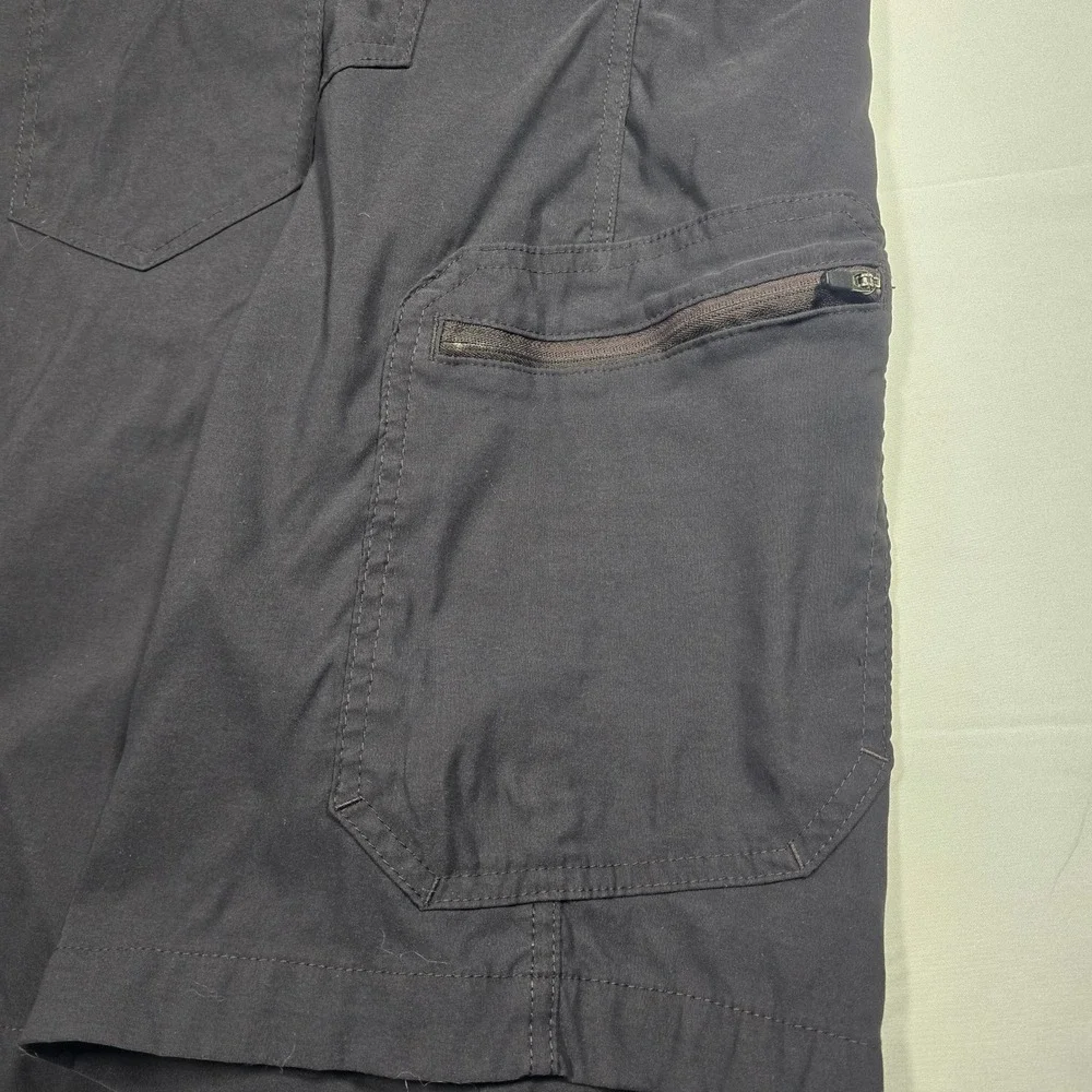 Eddie Bauer First Ascent Guide Shorts Mens 35 Black Hiking Cargo Performance